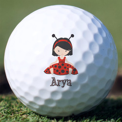 Ladybugs & Stripes Golf Balls - Non-Branded - Set of 3 (Personalized)