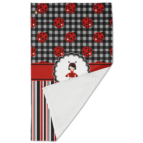 Ladybugs & Stripes Golf Towel - Folded (Large)
