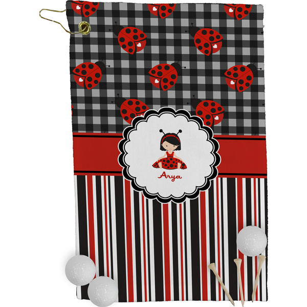Ladybugs & Stripes Golf Towel (Personalized)