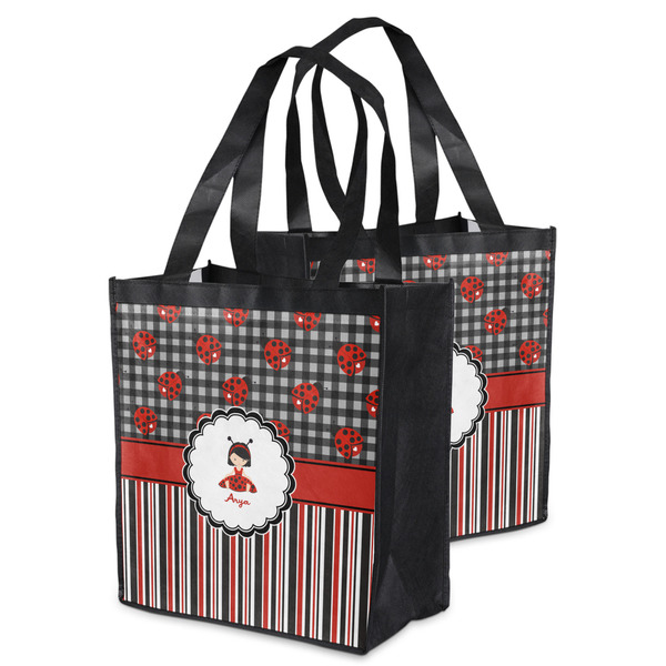 Ladybugs & Stripes Grocery Bag - MAIN