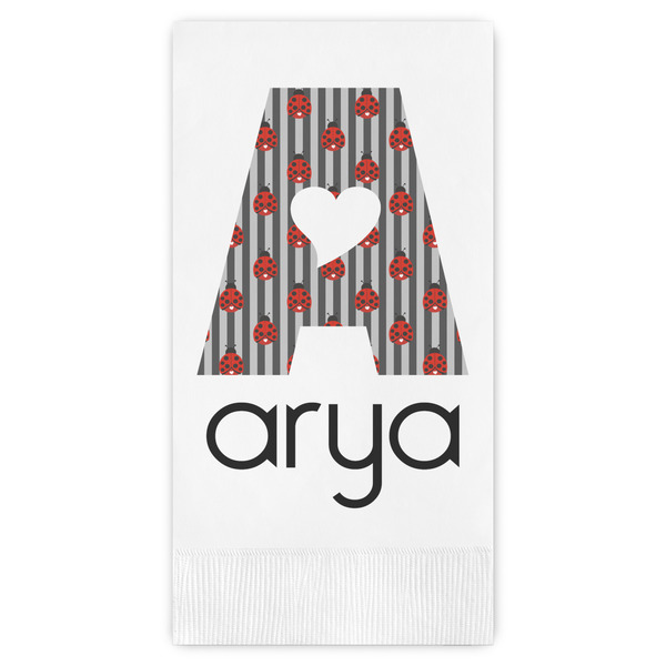 Custom Ladybugs & Stripes Guest Towels - Full Color (Personalized)