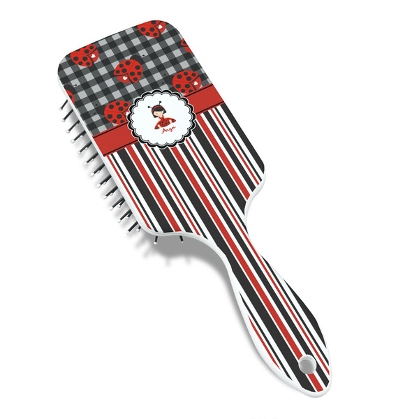Ladybugs & Stripes Hair Brush - Angle View