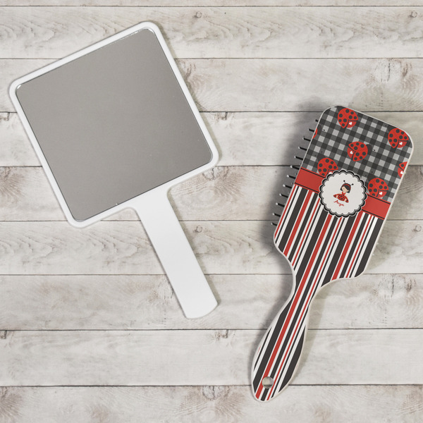 Ladybugs & Stripes Hair Brush - In Context