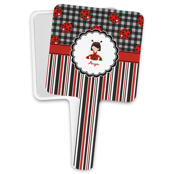 Custom Ladybugs & Stripes Hand Mirror (Personalized)