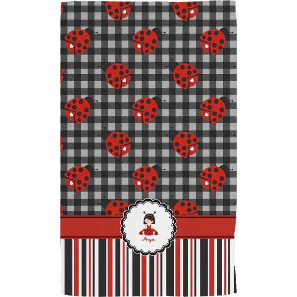 Ladybugs & Stripes Hand Towel (Personalized)