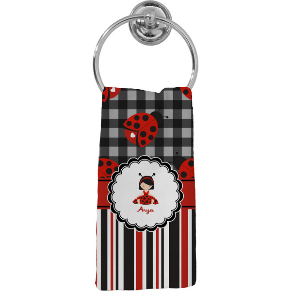 Custom Ladybugs & Stripes Hand Towel - Full Print (Personalized)