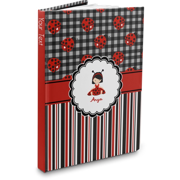 Custom Ladybugs & Stripes Hardbound Journal (Personalized)