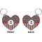Ladybugs & Stripes Heart Keychain (Front + Back)