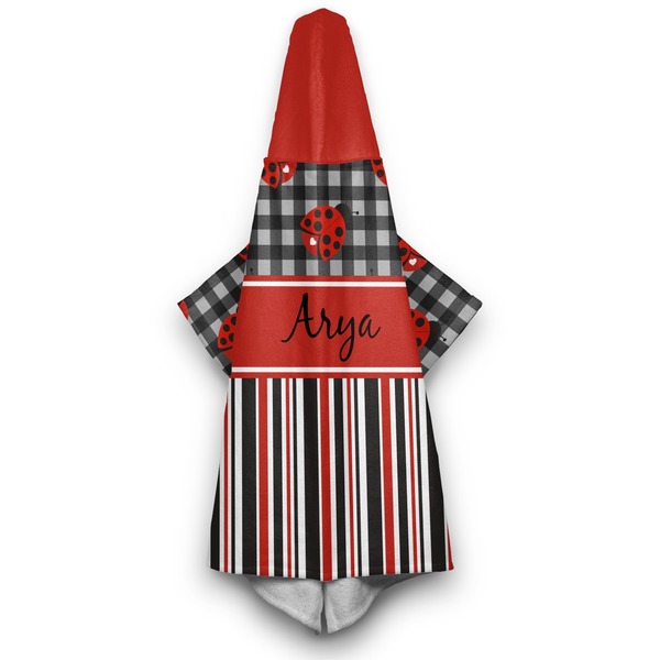 Ladybugs & Stripes Hooded Towel - Hanging