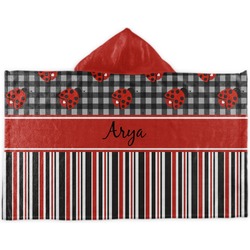 Ladybugs & Stripes Kids Hooded Towel (Personalized)