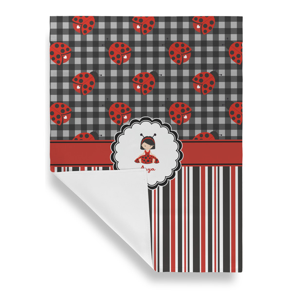 Ladybugs & Stripes House Flags - Single Sided - FRONT FOLDED