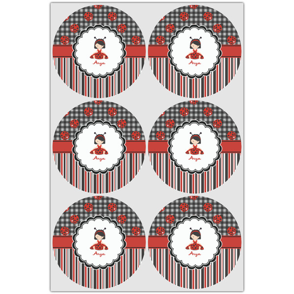 Ladybugs & Stripes Icing Circle - Large - Set of 6