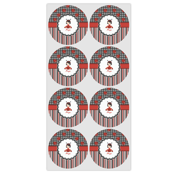 Ladybugs & Stripes Icing Circle - Medium - Set of 8