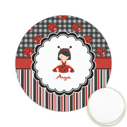 Ladybugs & Stripes Printed Cookie Topper - 2.15" (Personalized)