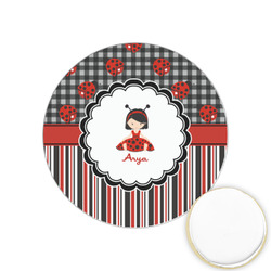 Ladybugs & Stripes Printed Cookie Topper - 1.25" (Personalized)
