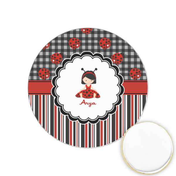 Custom Ladybugs & Stripes Printed Cookie Topper - 1.25" (Personalized)