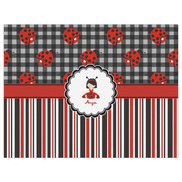 Ladybugs & Stripes Indoor / Outdoor Rug - 6'x8' - Front Flat