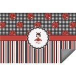 Ladybugs & Stripes Indoor / Outdoor Rug - 6'x8' w/ Name or Text