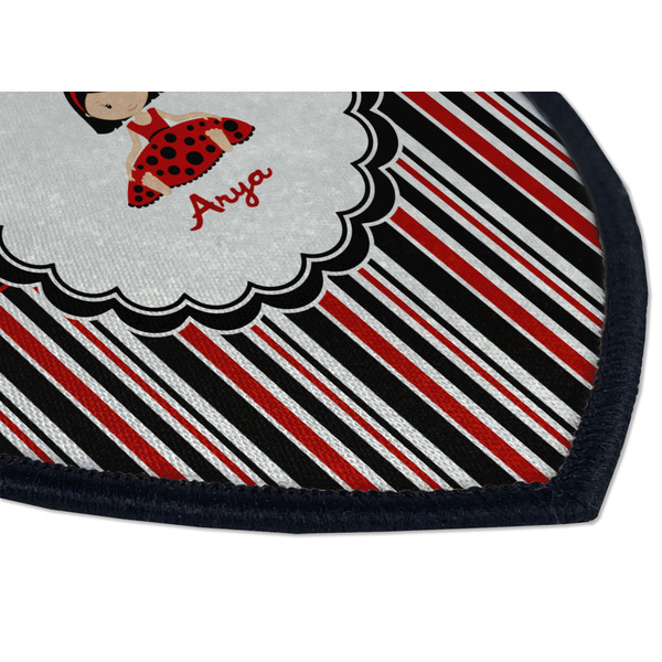Ladybugs & Stripes Iron on Shield 3 Detail
