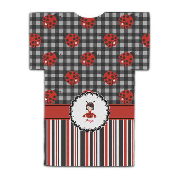 Ladybugs & Stripes Jersey Bottle Cooler - BACK (flat)