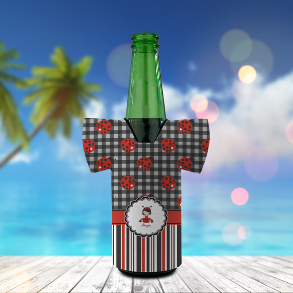 Ladybugs & Stripes Jersey Bottle Cooler - LIFESTYLE