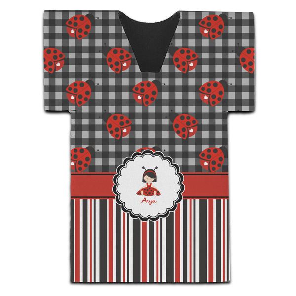 Ladybugs & Stripes Jersey Bottle Cooler - Set of 4 - FRONT (flat)