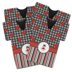 Ladybugs & Stripes Jersey Bottle Cooler - Set of 4 (Personalized)