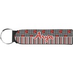 Ladybugs & Stripes Neoprene Keychain Fob (Personalized)