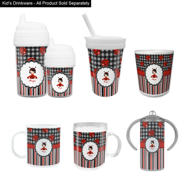 Ladybugs & Stripes Kid's Drinkware - Customized & Personalized