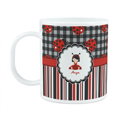 Ladybugs & Stripes Plastic Kids Mug (Personalized)