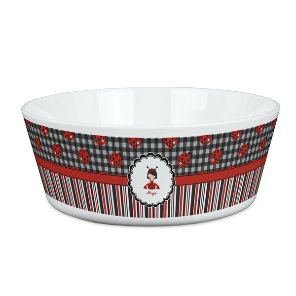 Custom Ladybugs & Stripes Kid's Bowl (Personalized)