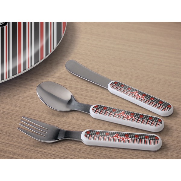 Ladybugs & Stripes Kids Flatware w/ Plate