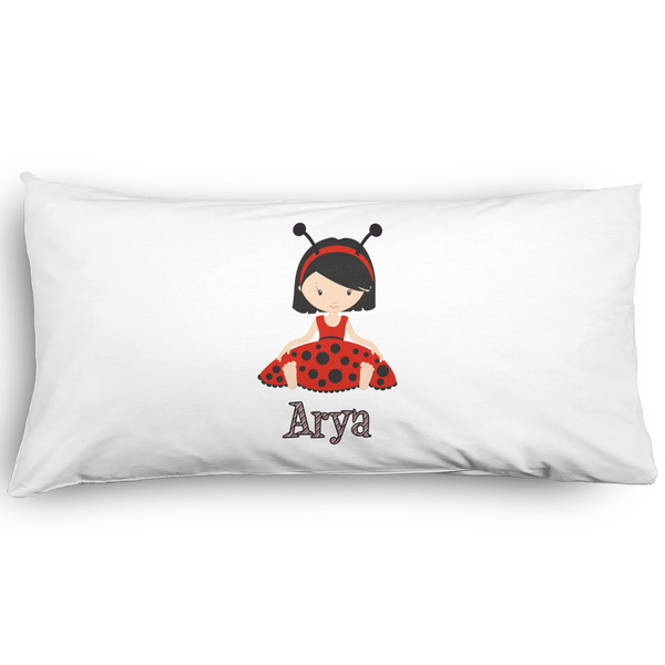 Custom Ladybugs & Stripes Pillow Case - King - Graphic (Personalized)