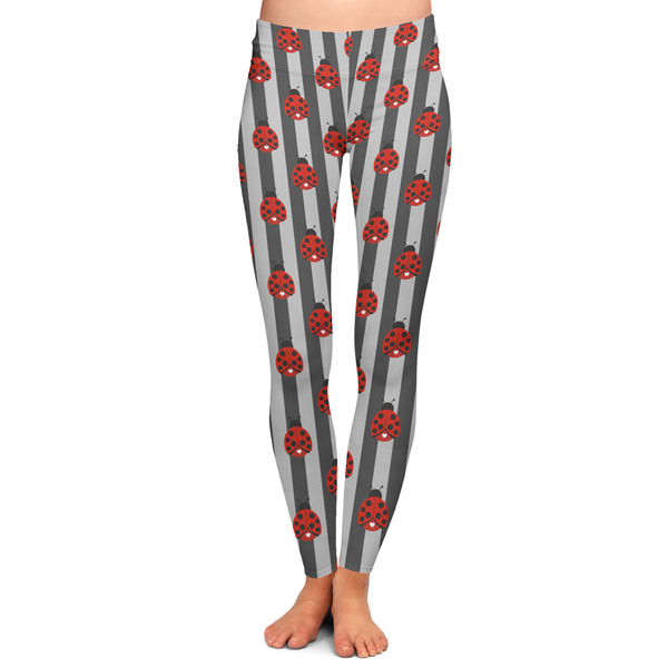 Custom Ladybugs & Stripes Ladies Leggings - Medium