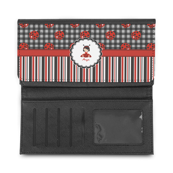 Ladybugs & Stripes Ladies Wallet - Half Way Open
