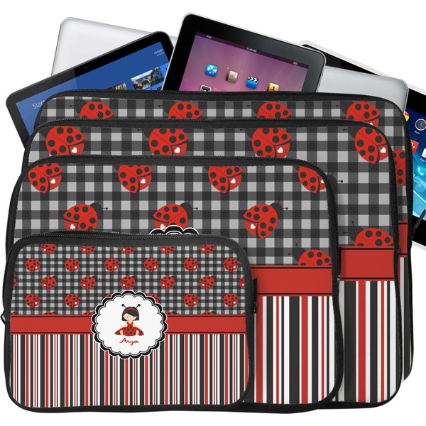 Ladybugs & Stripes Laptop Case Sizes