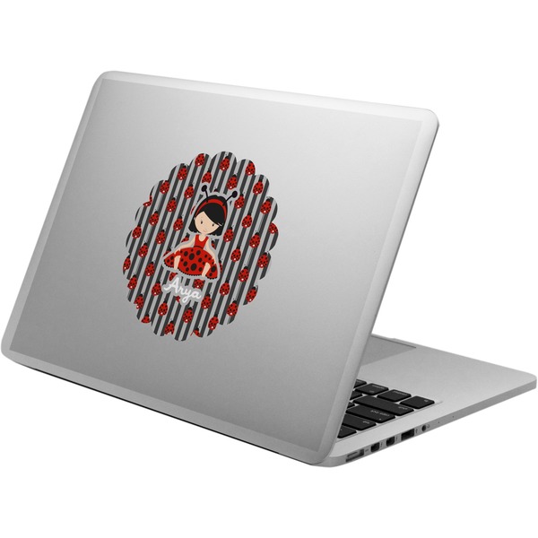Custom Ladybugs & Stripes Laptop Decal (Personalized)