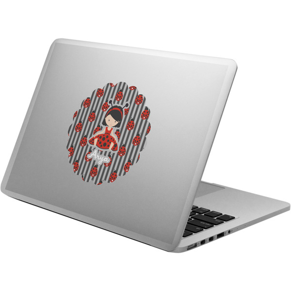 Custom Ladybugs & Stripes Laptop Decal (Personalized)