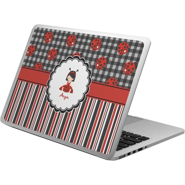 Custom Ladybugs & Stripes Laptop Skin - Custom Sized (Personalized)