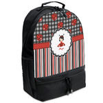 Ladybugs & Stripes Backpacks - Black (Personalized)