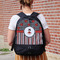 Ladybugs & Stripes Large Backpack - Black - On Back