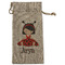 Ladybugs & Stripes Large Burlap Gift Bag - Front (Personalized)