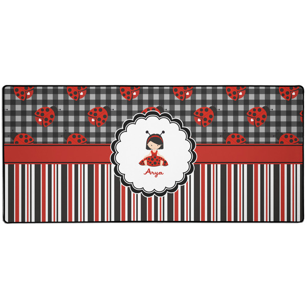 Custom Ladybugs & Stripes Gaming Mouse Pad (Personalized)