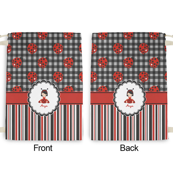 Ladybugs & Stripes Large Laundry Bag - Front & Back View