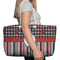 Ladybugs & Stripes Large Rope Tote Bag - In Context View