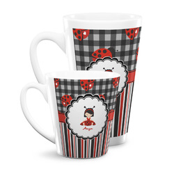 Ladybugs & Stripes Latte Mug (Personalized)