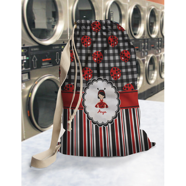 Ladybugs & Stripes Laundry Bag in Laundromat