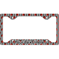 Ladybugs & Stripes License Plate Frame - Style C (Personalized)