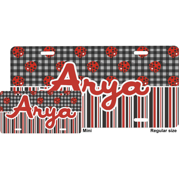 Ladybugs & Stripes License Plate (Sizes)