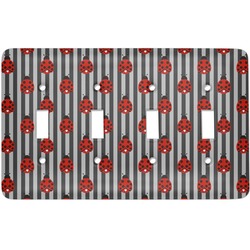 Ladybugs & Stripes Light Switch Cover (4 Toggle Plate)